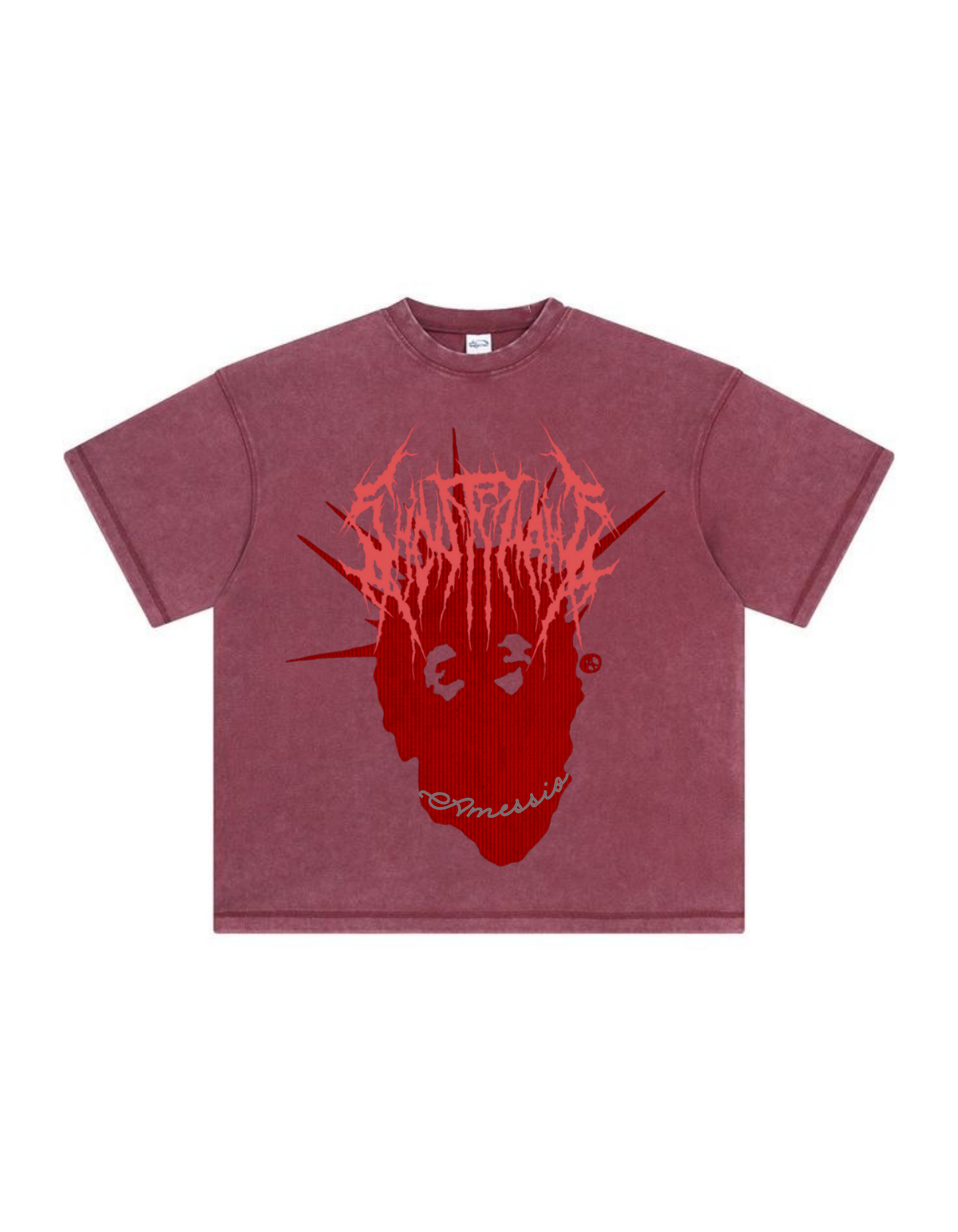 “MASK EVIL” ACID WASHED T-SHIRT - Amessio