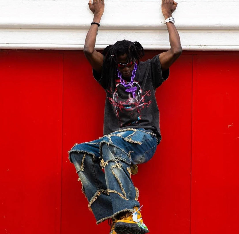 “TRAVIS SCOTT” ACID WASHED OVERSIZED T-SHIRT - AMESSIO
