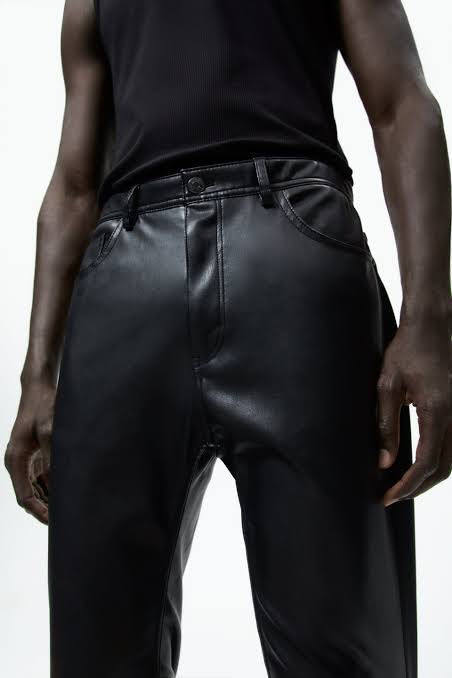 “PLAIN” LEATHER TROUSER - Amessio