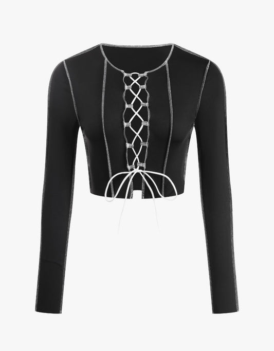 “LACE UP” PULLOVER TOP - Amessio