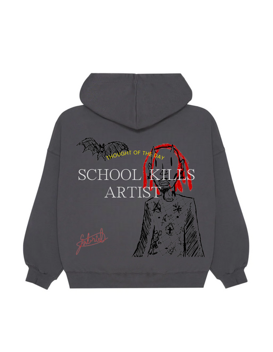 “SCHOOL KILLS ARTIST” HOODIE - Amessio