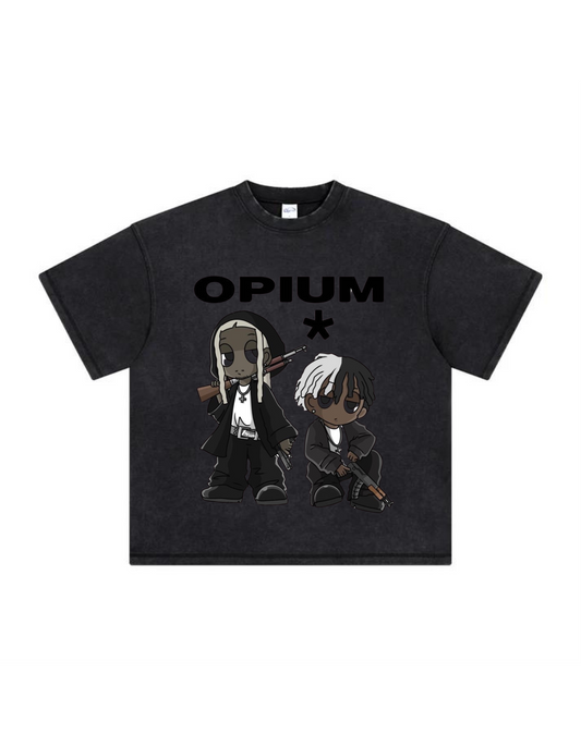 “OPIUM” ACID WASHED T-SHIRT