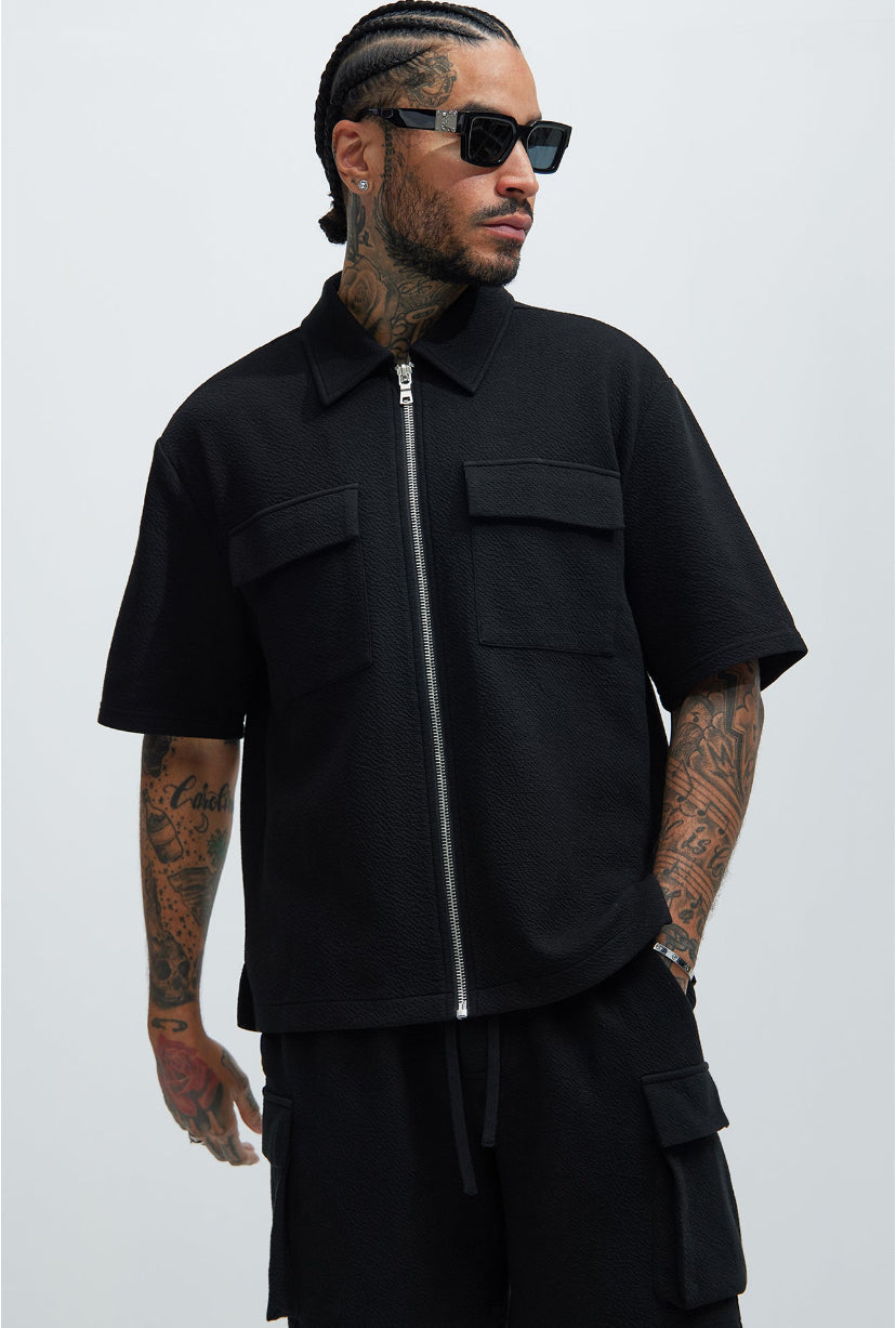 “ZIPPER” HALF SLEEVE SHIRT - Amessio