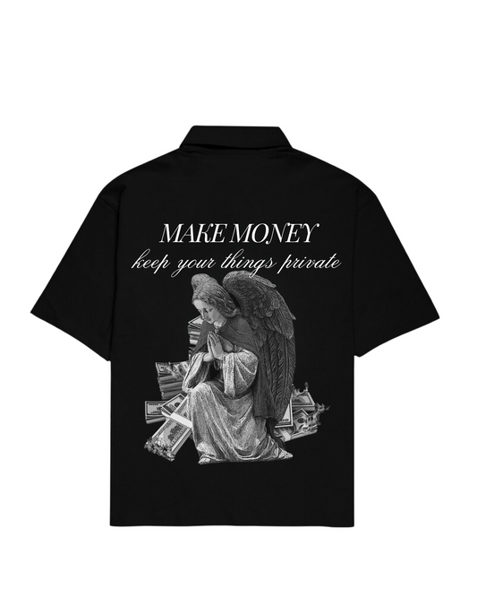 “MAKE MONEY” HALF SLEEVES OVERSIZED SHIRT - Amessio