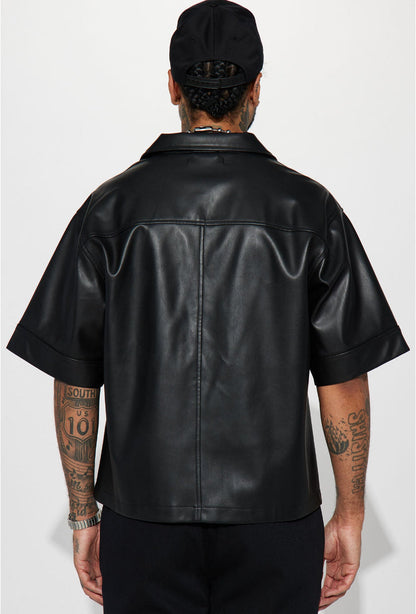 “LEATHER” HALF SLEEVE SHIRT - Amessio