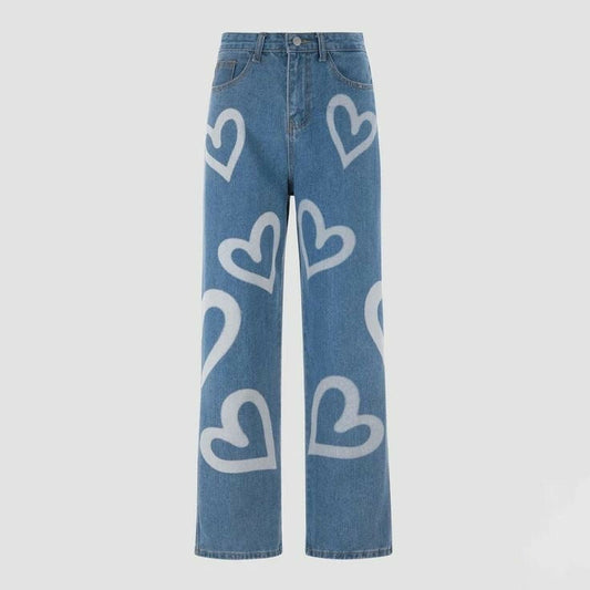 “HEARTS” BAGGY JEANS - Amessio