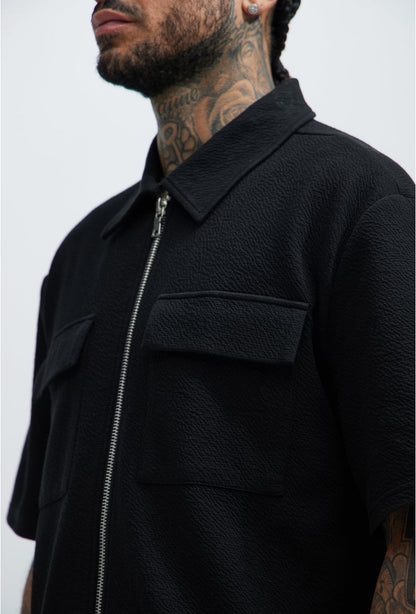 “ZIPPER” HALF SLEEVE SHIRT - Amessio