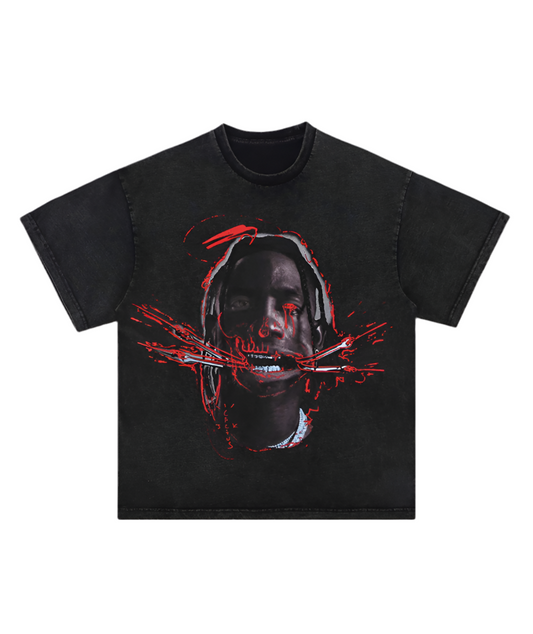 “TRAVIS SCOTT” ACID WASHED OVERSIZED T-SHIRT - AMESSIO