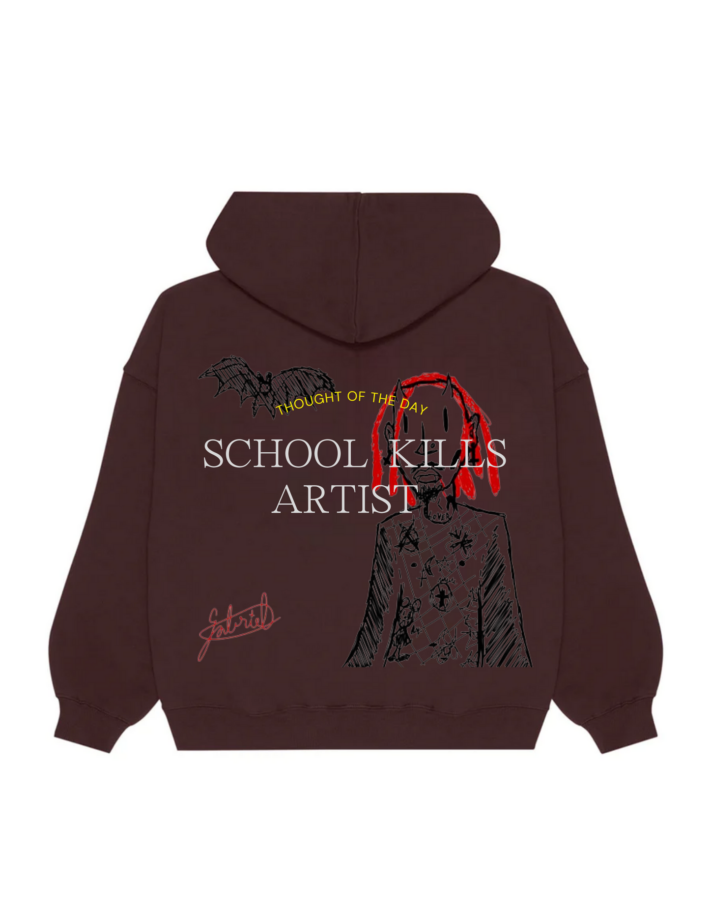 “SCHOOL KILLS ARTIST” HOODIE - Amessio