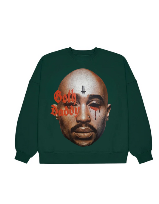 “TUPAC” SWEATSHIRT GREEN - Amessio