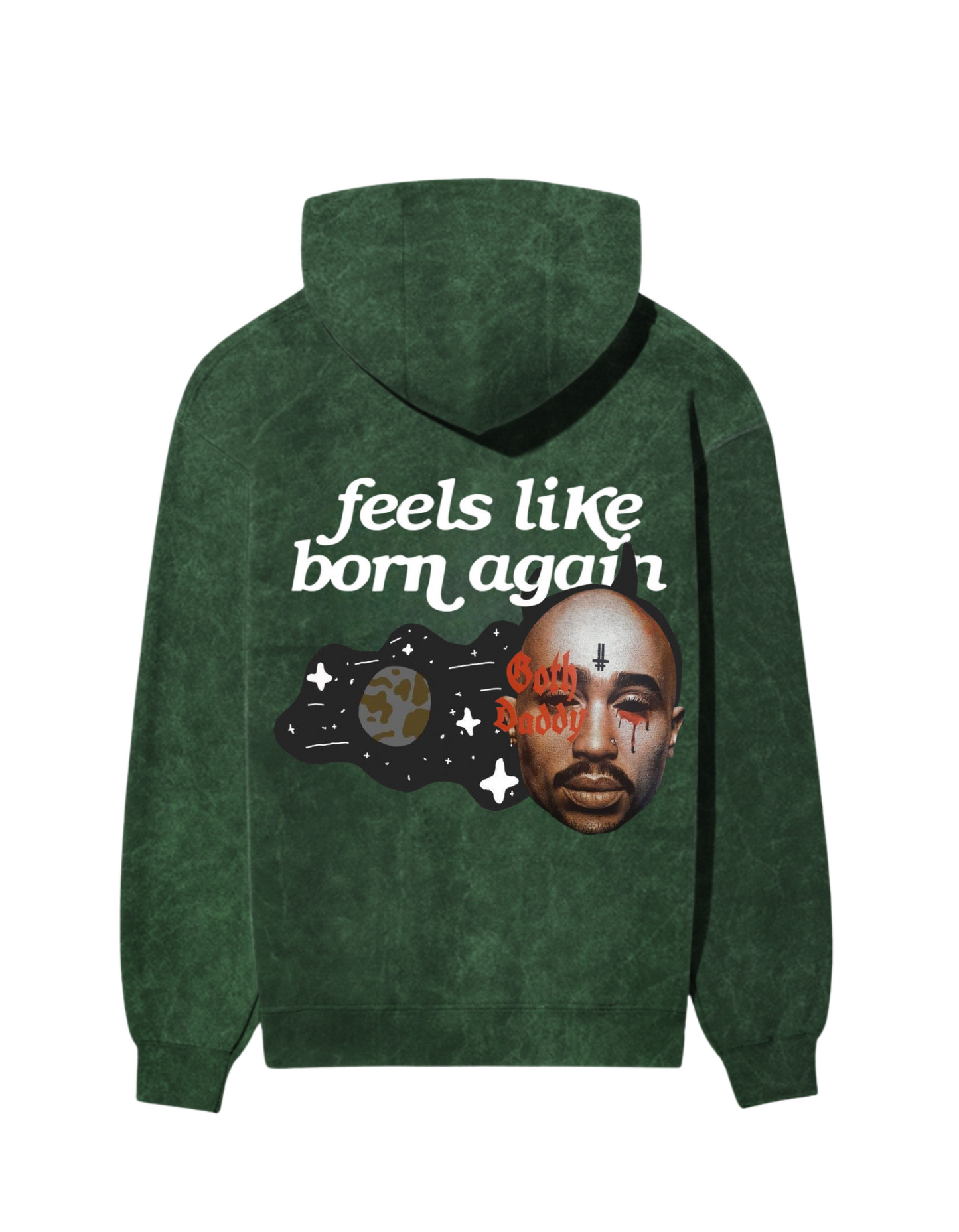 “FEELS LIKE TUPAC” ACID WASHED HOODIE - Amessio