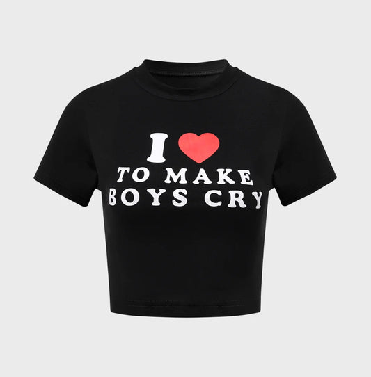 “BOYS CRY” CROP TOP