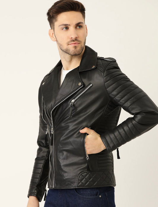 “OLD SCHOOL” BIKER JACKET - Amessio