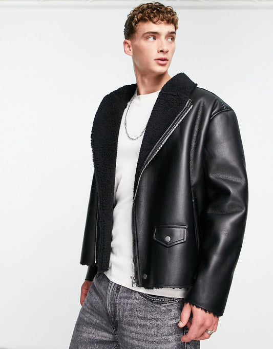 “OVERSIZED” BIKER JACKET - Amessio