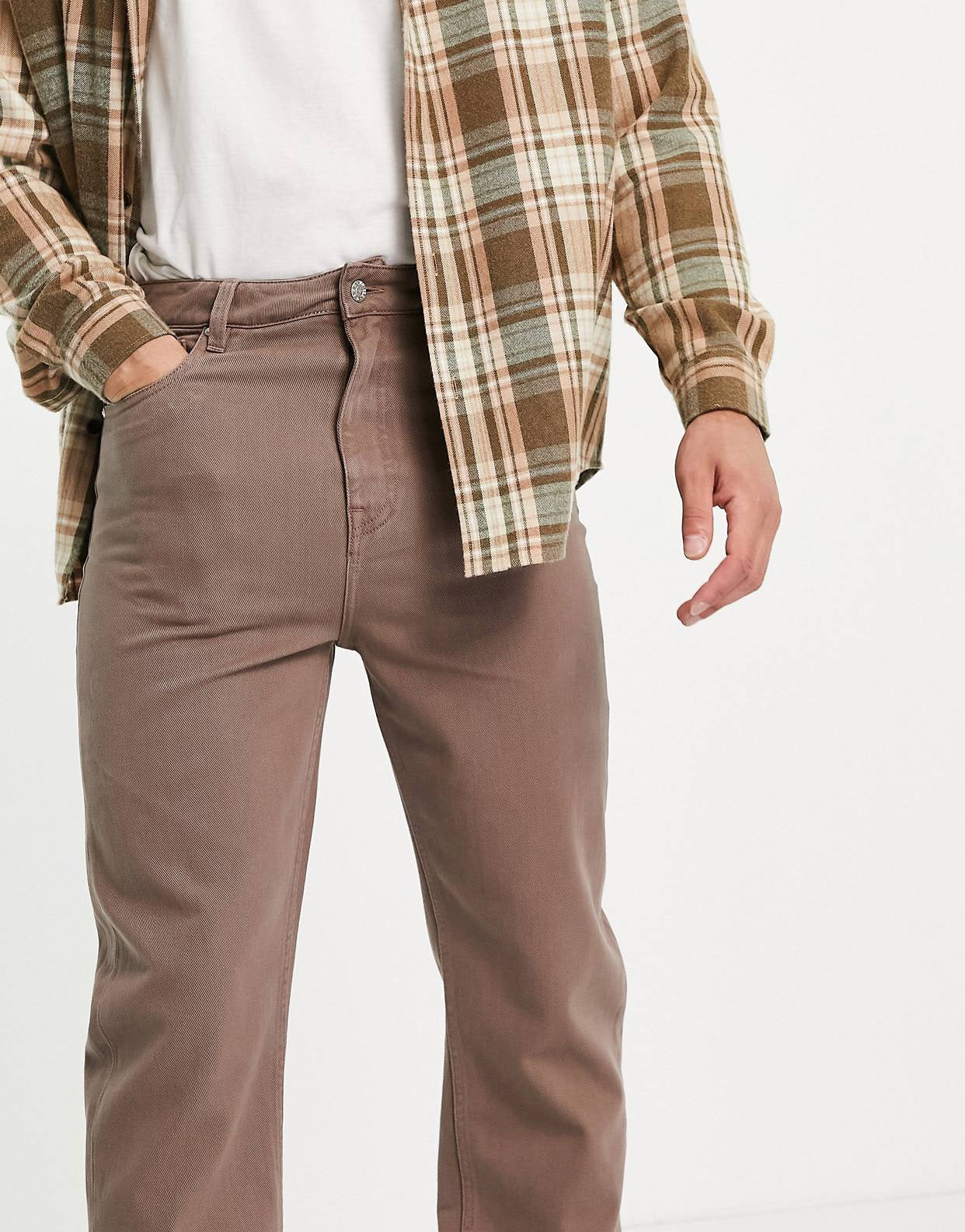 “WASHED BROWN” JEANS - Amessio