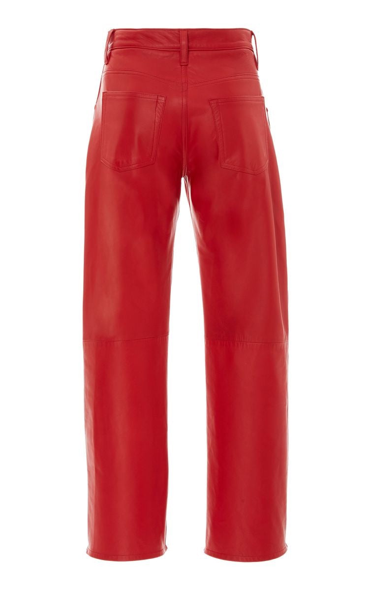 “RED LEATHER” PANTS - Amessio