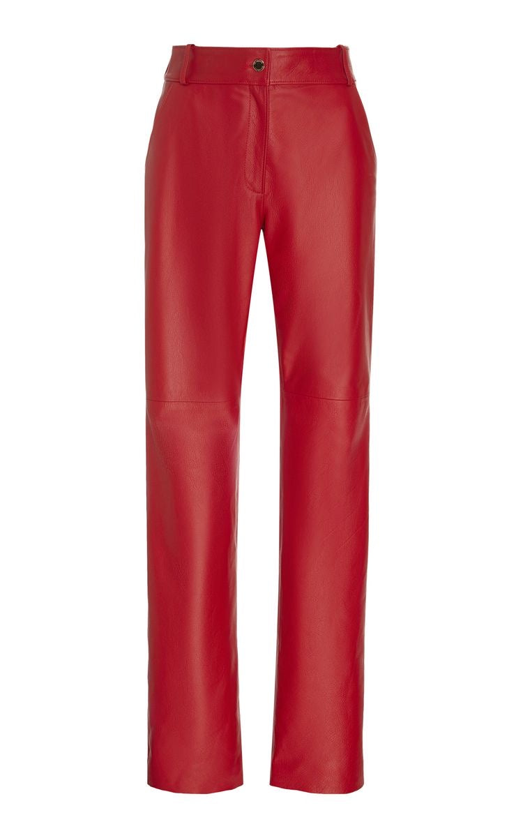 “RED LEATHER” PANTS - Amessio