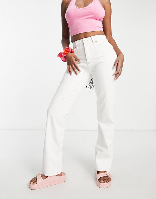 “WHITE” STRAIGHT LEG JEANS - Amessio