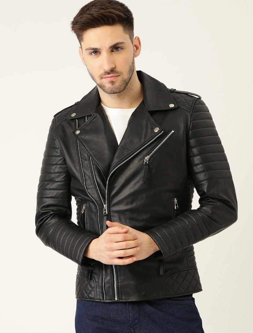 “OLD SCHOOL” BIKER JACKET - Amessio