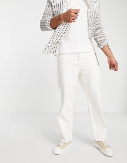 “PLAIN WHITE” STRAIGHT JEANS - Amessio