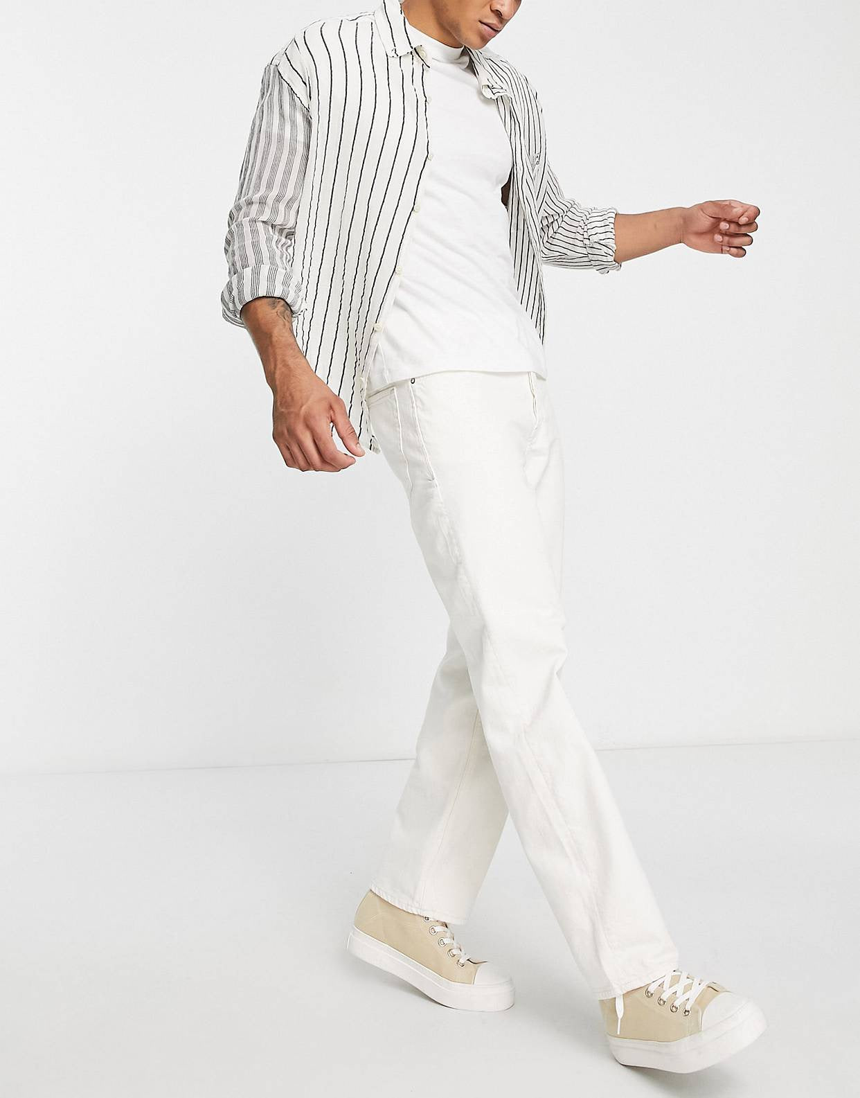 “PLAIN WHITE” STRAIGHT JEANS - Amessio