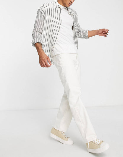 “PLAIN WHITE” STRAIGHT JEANS - Amessio