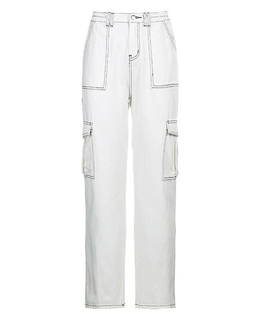 “WHITE” UTILITY PANTS - Amessio