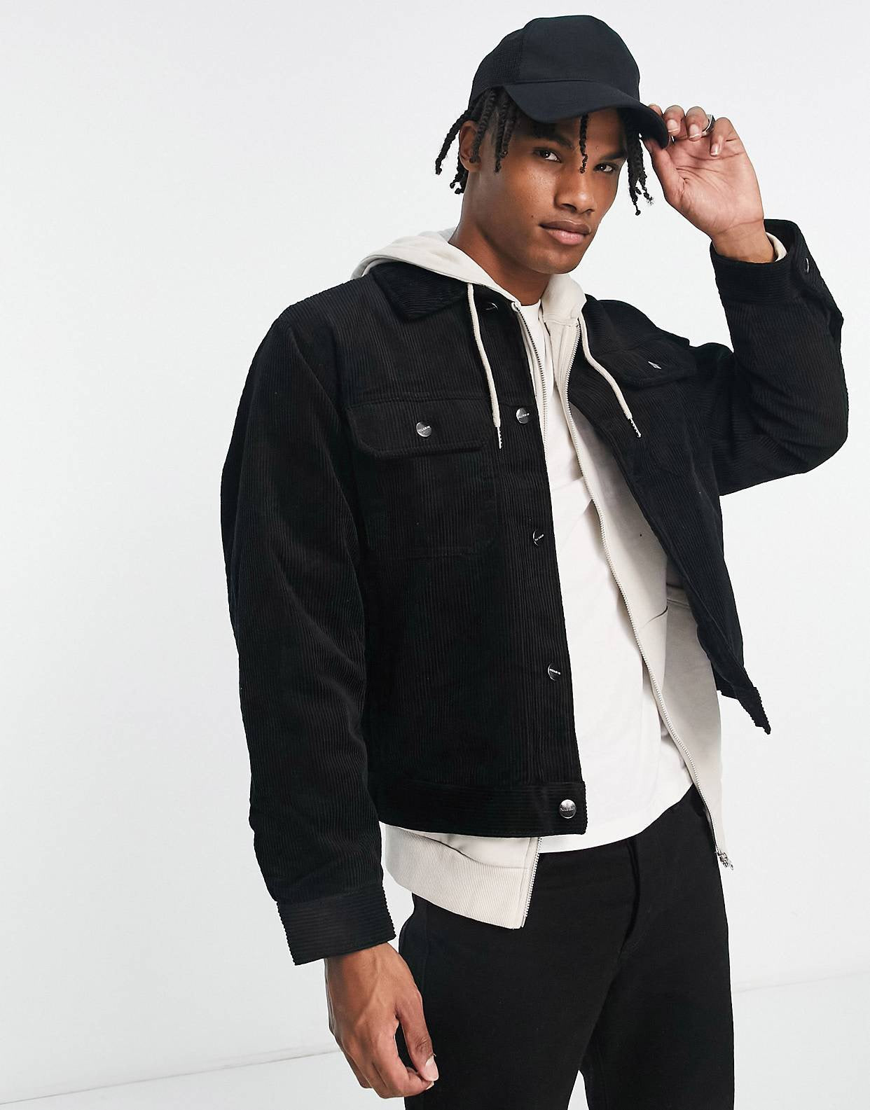 “BLACK” TRUCKER JACKET - Amessio