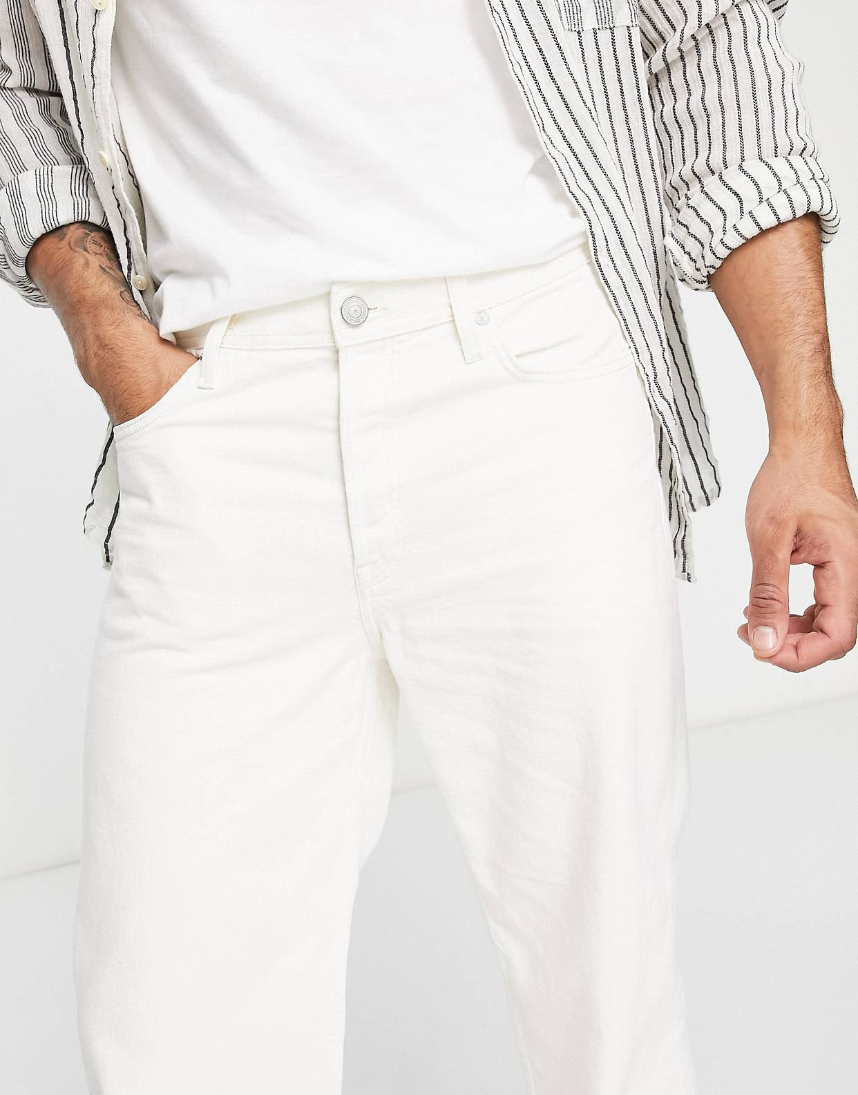 “PLAIN WHITE” STRAIGHT JEANS - Amessio